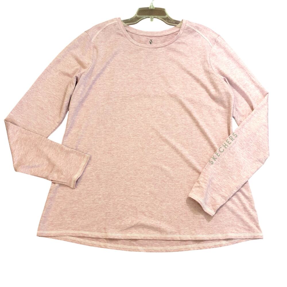 Sketchers Women's Top Long Sleeves Size XXL Thumb holes Pink = Z
